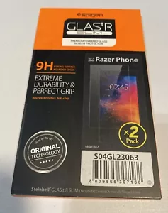 Spigen New 2 pack Premium Tempered Glass For Razer Cell Phone - Picture 1 of 3