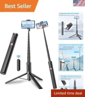 Trípode palo selfie para teléfono celular 67", soporte para teléfono inteligente todo en 1 con integrado... Foto 1 de 4