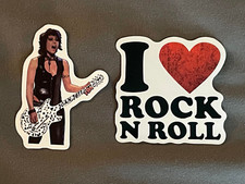 Lot (2) JOAN JETT 2" to 2 3/4" Band Logo STICKERS Fast FREE! I Love Rock N Roll