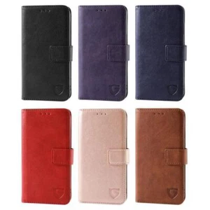 Leather Flip Wallet Card Holder Case Cover For New Galaxy S24, S23, iPhone 15,14 - Picture 1 of 66