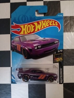 2019 Hot Wheels179/250 Dodge Challenger Drift Car Purple Nightburnerz 6/10 - Image 1 of 2