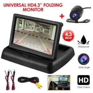 Foldable Car Rear View Backup Camera Reverse Parking 4.3" TFT LCD Color Monitor - Picture 1 of 13