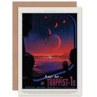 Trappist-1E Planet Hop Nasa Space Tours Travel Blank Greeting Card With Envelope