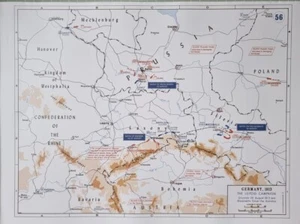 MODERN WEST POINT MAP NAPOLEONIC WARS LEIPZIG CAMPAIGN GERMANY 1813 BERLIN BULOW - Picture 1 of 2