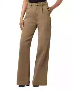 Joe's Jeans The Petra High Rise Wide Leg Pants Women's 25 Capers Button Zip - Picture 1 of 15