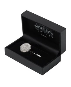 Savile Row Company Sterling Silver Lapel Pin with Lucky Sixpence - Picture 1 of 3