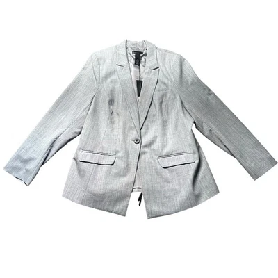 Blazer Lane Bryant Gris Un Botón Forrado A Medida Carrera Chaqueta Mujer’s 20 Foto 1 de 4