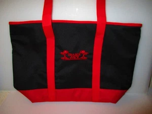 Trader Joe's Black Red Insulated Large Cooler Tote Reusable Shopping Bag - NEW - Picture 1 of 2