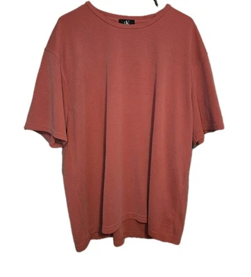 Top acanalado modal de manga corta Calvin Klein para hombre talla XXL salmón calce relajado Foto 1 de 4