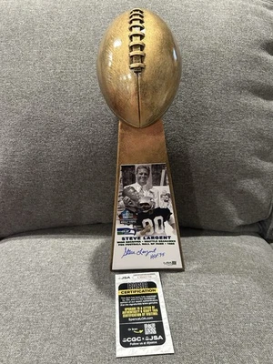 STEVE LARGENT JSA SIGNED AUTOGRAPHED SEAHAWKS REPLICA HALL OF FAME TROPHY HOF - Image 1 of 3