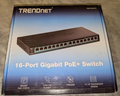 TRENDnet TPE-TG161H, 16-Port Gigabit PoE+ Switch - Image 1 of 4