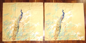 WILLIAMS SONOMA HOME Painted Peacock Golden Yellow 2 Euro Shams Pillow Covers - Picture 1 of 7