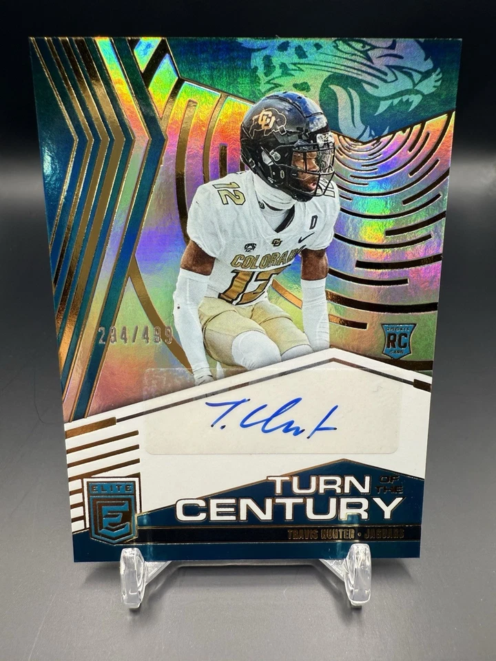 2025 Panini Donruss Elite Travis Hunter с автографом /499 дебютант RC рубеж века - Изображение 1 из 2