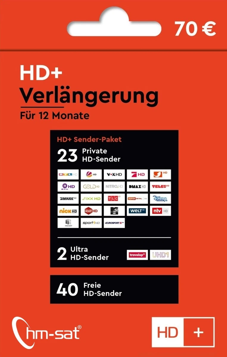 Hd+ Karte Für 12 Monate Fernsehen In Brillanter Hd Qualität Angebot Bei