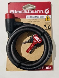 NWT Blackburn Keyed Cable Bike Lock 5' x 10mm Two Keys Steele Core - Picture 1 of 2