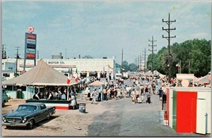c1960s CLINTON, Indiana Postcard LITTLE ITALY FESTIVAL Street Scene / Unused - Picture 1 of 2