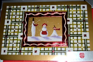 Caja familiar muñeco de nieve 18 tarjetas de felicitación FELICES FIESTAS NUEVAS EN CAJA American Greetings - Imagen 1 de 3