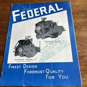 VINTAGE FEDERAL MARINE MOTORS BOAT -JEEP MOTOR PRICING DATA BROCHURE - Picture 1 of 8