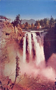 Postal WA: Snoqualmie Falls, Washington, años 50 - Imagen 1 de 2
