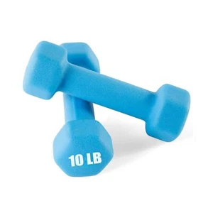 10 Pfund Paar Neopren Hantel Hand Gewichte Fitness Training Übung Sechskantform blau - Bild 1 von 8