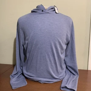 Johnnie-O Drayton Mens Medium Laguna Blue Cashmere Blend Hoodie New Nwt golf - Picture 1 of 7