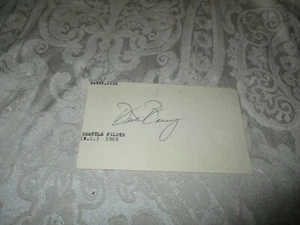 DICK BANEY SEATTLE PILOTS AUTOGRAPHED INDEX CARD - Picture 1 of 1