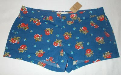 Pantalones Cortos HOLLISTER Mujer Vintage Estampado Floral Azul Multi Nuevos con Etiquetas 3, 5 Algodón Nuevos con Etiquetas Foto 1 de 2