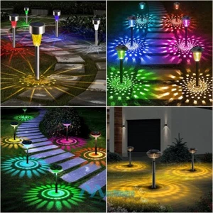 1/2PK Solar Garden Lights Landscape LED Projection Lamp Pathway Yard Waterproof - Picture 1 of 106