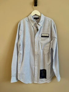 Alexander Wang , Wang Competition LS Button Up in Blue & White , BNWT Large - Picture 1 of 12
