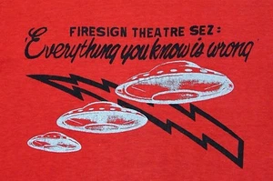 S * vtg 70s 1974 FIRESIGN THEATRE Everything You Know Is Wrong t shirt * 50.117 - Picture 1 of 2