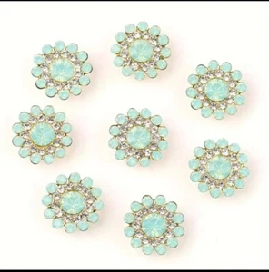 50x 14mm Green Flower Claw Sew on Glass Rhinestones Gems for DIY Sewing Decor - Picture 1 of 5