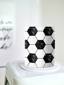 Soccer Ball Cake Wrap - A4 Edible Image - Hexagon Icing Sheet - Picture 1 of 3