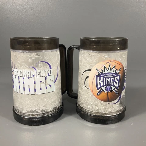 Sacramento Kings NBA Basketball Clear Freezer Mug Black Purple Sports - LOT OF 2 Cover
