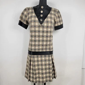 Vestido Pendleton Vintage Años 60 2 Piezas Lana Escocesa Gris y Crema Para Mujer Talla S - Imagen 1 de 12