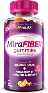 MiraLAX MiraFIBER Gummies 8g of Daily Prebiotic Fiber with B Vitamins to Support - Picture 1 of 6