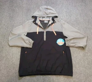 Columbia Jacket Women XL Gray Black Windbreaker PFG Vented Pullover Hood - Picture 1 of 7
