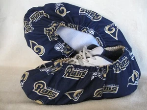 Men's L.A. Rams bowling shoe covers. Handmade, cotton, vinyl soles, lined. - Picture 1 of 4