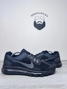 Size 11 - Nike Air Max 2013 Triple Black Shoes 554886-001 Mens Preowned - Picture 1 of 9