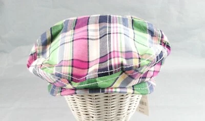 NUEVO NUEVO CON ETIQUETAS Gorra Gymboree Newsboy Talla Niños Mediana Primavera Verano Cuadros Azul Verde Foto 1 de 4
