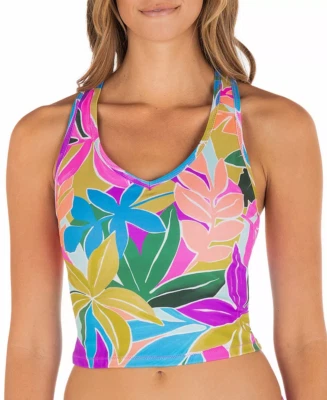 Hurley Women's Juniors' Mas Isla Racerback Tankini Top Swimwear Size Large - Image 1 of 4