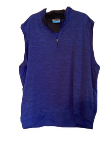 PGA Tour Men's Royal Heather Blue Sleeveless 1/4 Zip Golf Vest Size XXL - Picture 1 of 5