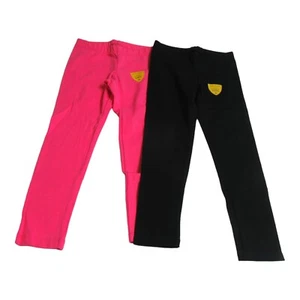 Cat & Jack Girls Size XS (4/5) Pull-On Leggings Black/Pink (2 Pack) - Picture 1 of 14