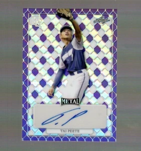 Tai Peete 2022 Leaf Metal Perfect Game All American Auto Purple Auto 14/20 - Bild 1 von 2