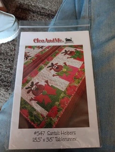 CLEO AND ME #547 Christmas Table Runner Quilt Pattern 18.5" x 38" NEW - Picture 1 of 4