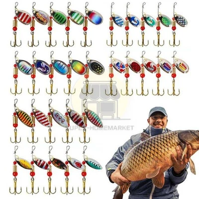 Лот из 30 форели ложка металлический рыболовные приманки спиннер приманки бас снасти цветной новый - Изображение 1 из 4