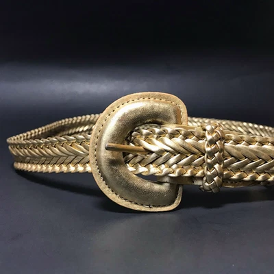 Amanda Smith Mujer Cinturón Dorado De Colección Trenzado Clásico Años 80 Pantalón Vestido Damas Foto 1 de 4