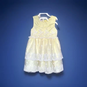 Blueberi Boulevard Festzug Kleid - gelb mit Tüll-Overlay und Satin darunter - 2T - Bild 1 von 7