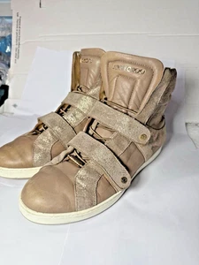 Jimmy Choo Glitter Pebble Suede High-Top Sneaker 39,5 Schuhe EUC Grau O4115A LESEN - Bild 1 von 15