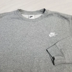 Felpa Nike uomo grigia media abbigliamento sportivo club pile girocollo ricamata - Foto 1 di 7