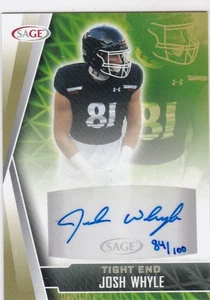 2022 Sage Football Josh Whyle Auto Cincinnati Bearcats #84/100 - Picture 1 of 2
